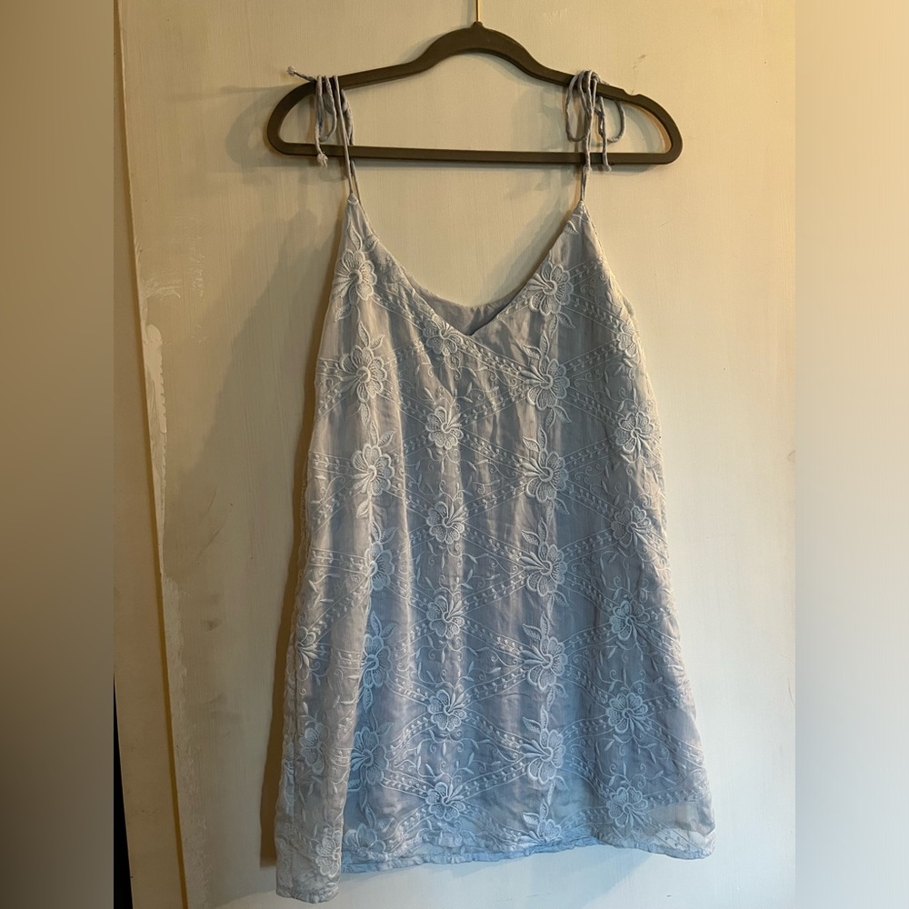 Blue tie strap dress